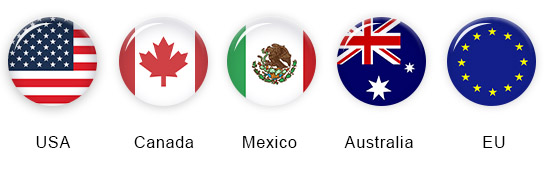 Shipping destinations: USA, Canada, Mexico, Australia and EU